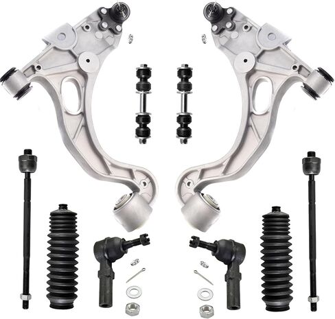 ASTARPRO - 10 قطع بديلة لمجموعة الواجهة الأمامية لسيارة Buick LaSabre Park Avenue Cadillac DeVille Seville Bonneville 2 أذرع تحكم سفلية مع مفاصل كروية 2 وصلة شريط Sway 4 قضبان ربط 2 حذاء in Kuwait