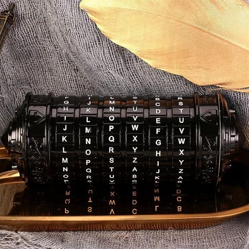 صناديق ألغاز Cryptex، قفل Cryptex صغير من Da Vinci Code مع مقصورات مخفية، هدايا عيد ميلاد لغز عيد الحب لصديقتها، صندوق غامض للرجال، نحاسي، كبير in Kuwait