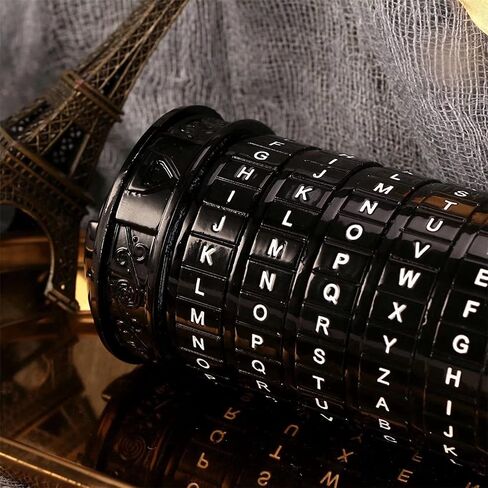 صناديق ألغاز Cryptex، قفل Cryptex صغير من Da Vinci Code مع مقصورات مخفية، هدايا عيد ميلاد لغز عيد الحب لصديقتها، صندوق غامض للرجال، نحاسي، كبير in Kuwait