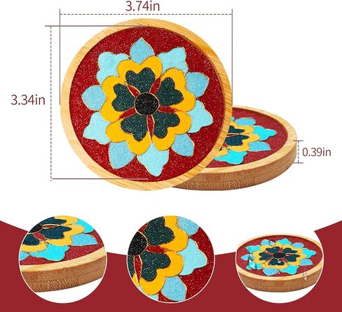 مجموعة أدوات المينا DIY، قواعد أكواب فنية من المينا المخرمة، مجموعة أدوات طلاء المينا DIY هواية مثالية للبالغين، قاعدة أكواب مصنوعة من الراتنج، هدايا ديكور منزلي مصنوعة يدويًا للأصدقاء (زهرة) in Kuwait