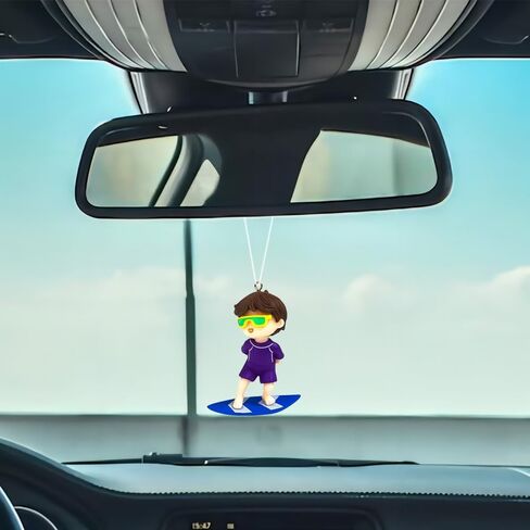 ZOSTLAND Cute Swing Ornament Car Auto Rear View Mirror Hanging Decoration Suspension Pendant Accessories Applicable to Car Truck Suv (Blue Diver) in Saudi Arabia