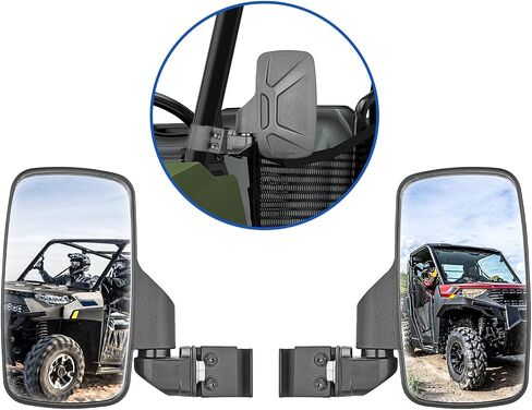 مرايا جانبية من Wsays Ranger مرايا رؤية خلفية جانبية قابلة للطي متوافقة مع 2015-2024 Polaris Ranger 1000 570 500 XP 900 مع كابينة Pro-Fit، Can Am Defender، Maverick Trail in Saudi Arabia