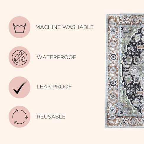 Lovewag Washable Pee Pads for Dogs | 2PCS 36" x 48" ANI Slip Reusable Pee Pads | Super Absorbent and Waterproof Puppy Pee Pads | Leak-Proof and Odor Control Dog Training Pads - Hana Blushing Rose in Saudi Arabia