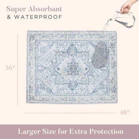 Lovewag Washable Pee Pads for Dogs | 2PCS 36" x 48" ANI Slip Reusable Pee Pads | Super Absorbent and Waterproof Puppy Pee Pads | Leak-Proof and Odor Control Dog Training Pads - Hana Blushing Rose in Saudi Arabia