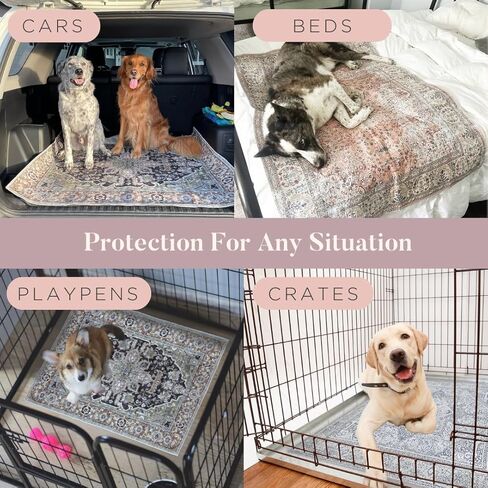 Lovewag Washable Pee Pads for Dogs | 2PCS 36" x 48" ANI Slip Reusable Pee Pads | Super Absorbent and Waterproof Puppy Pee Pads | Leak-Proof and Odor Control Dog Training Pads - Hana Blushing Rose in Saudi Arabia