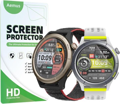 متوافق مع واقي شاشة الساعة الذكية Amazfit Cheetah Pro/Cheetah Round SmartWatch (3 عبوات) تغطية كاملة HD PET Film in Kuwait