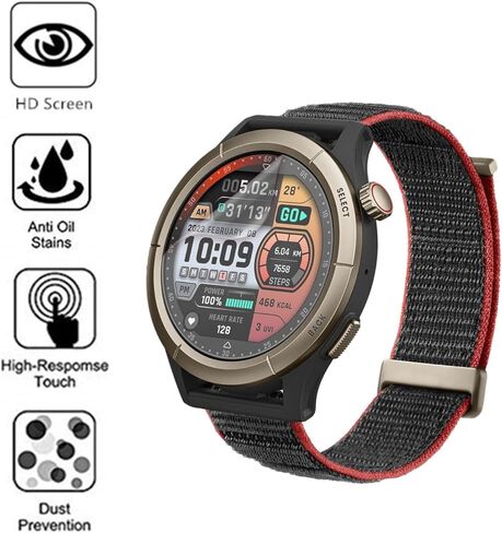 متوافق مع واقي شاشة الساعة الذكية Amazfit Cheetah Pro/Cheetah Round SmartWatch (3 عبوات) تغطية كاملة HD PET Film in Kuwait