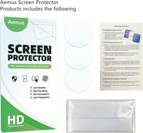 متوافق مع واقي شاشة الساعة الذكية Amazfit Cheetah Pro/Cheetah Round SmartWatch (3 عبوات) تغطية كاملة HD PET Film in Kuwait