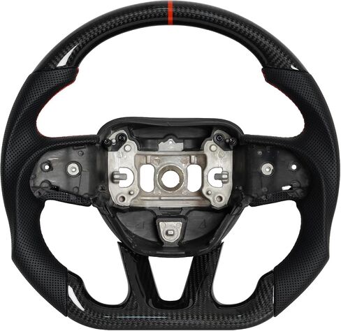 Car Steering Wheel Carbon Fiber Steering Wheel Locator Wire Breathable Anti-skid Compatible with Dodge Challenger/Charger/Hummer Cat 2015-2020 (forged carbon fiber) in Saudi Arabia