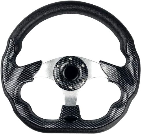 idain 12.5?/320mm Universal Racing Steering Wheel D-Shaped Flat Bottom Grip Vinyl Leather Aluminum Steering Wheel with Horn Button (Blue) in Saudi Arabia