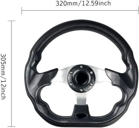 idain 12.5?/320mm Universal Racing Steering Wheel D-Shaped Flat Bottom Grip Vinyl Leather Aluminum Steering Wheel with Horn Button (Blue) in Saudi Arabia