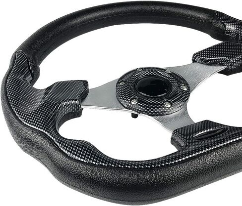 idain 12.5?/320mm Universal Racing Steering Wheel D-Shaped Flat Bottom Grip Vinyl Leather Aluminum Steering Wheel with Horn Button (Blue) in Saudi Arabia