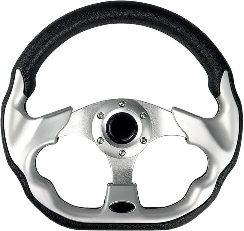 idain 12.5?/320mm Universal Racing Steering Wheel D-Shaped Flat Bottom Grip Vinyl Leather Aluminum Steering Wheel with Horn Button (Blue) in Saudi Arabia