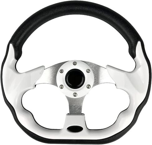 idain 12.5?/320mm Universal Racing Steering Wheel D-Shaped Flat Bottom Grip Vinyl Leather Aluminum Steering Wheel with Horn Button (Blue) in Saudi Arabia