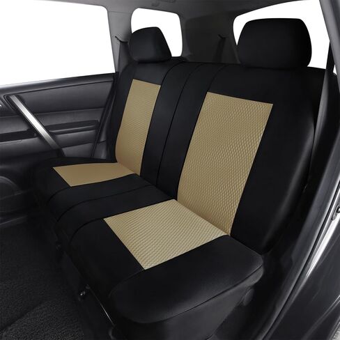 Flying Banner car seat Covers Full Set Velvet Cubic Massage New Protector Breathable Rear Bench Split Black Gray Beige 40/60 50/50 60/40 (Black, Full Set - High Back) in Saudi Arabia