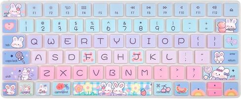 Keyboard Cover Skin for Apple iMac Wireless Magic Keyboard 2nd Gen (Model: A1644 MLA22LL/A) Without Numeric Keypad, Cute Silicone Skin Protector, Cute Bunny in Saudi Arabia