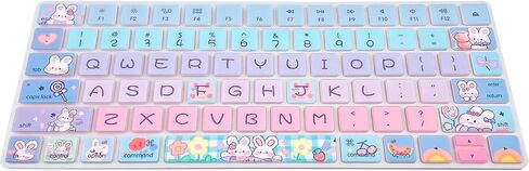 Keyboard Cover Skin for Apple iMac Wireless Magic Keyboard 2nd Gen (Model: A1644 MLA22LL/A) Without Numeric Keypad, Cute Silicone Skin Protector, Cute Bunny in Saudi Arabia