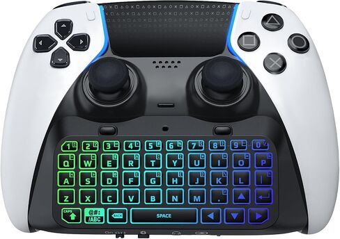TiMOVO RGB Backlight Keyboard for PS5 Edge Controller, Wireless Bluetooth Keypad Chatpad for PS5 Dualsense Edge Controller, Mini PS5 Edge Keyboard with Built-in Speaker & 3.5mm Audio Jack, Black in Saudi Arabia