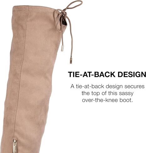 Journee Collection Womens Maya Boots with Lace Up Detail and Inside Zip Closure, Taupe (Wide Calf), 8.5 in Saudi Arabia