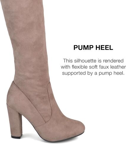 Journee Collection Womens Maya Boots with Lace Up Detail and Inside Zip Closure, Taupe (Wide Calf), 8.5 in Saudi Arabia