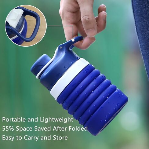 Anntrue Collapsible Water Bottle BPA Free, Food-Grade Silicone Portable Leak Proof Travel Water Bottle, 18oz in Saudi Arabia