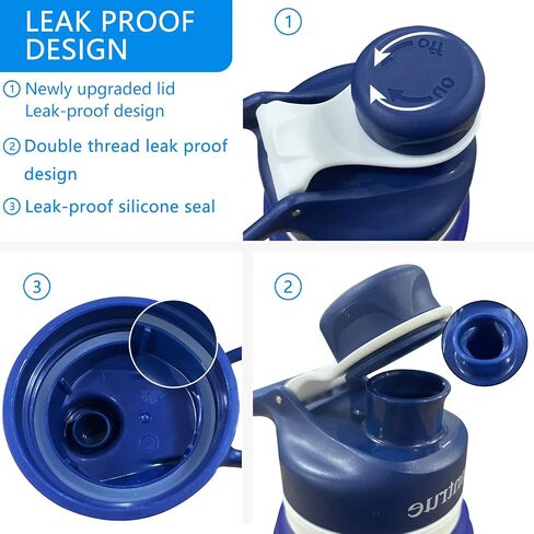 Anntrue Collapsible Water Bottle BPA Free, Food-Grade Silicone Portable Leak Proof Travel Water Bottle, 18oz in Saudi Arabia