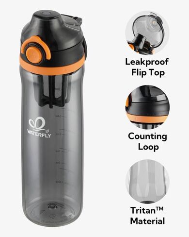 زجاجة مياه WATERFLY مع كم: 22 أونصة خالية من مادة BPA وحزام تريتان ومضادة للتسرب وخفيفة الوزن وزجاجة مياه رياضية للمشي لمسافات طويلة in Kuwait