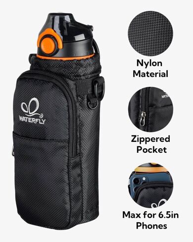 زجاجة مياه WATERFLY مع كم: 22 أونصة خالية من مادة BPA وحزام تريتان ومضادة للتسرب وخفيفة الوزن وزجاجة مياه رياضية للمشي لمسافات طويلة in Kuwait