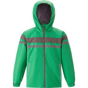M2C Boys Color Block Fleece Lined Hooded Jacket Chest Stripe Windbreaker
