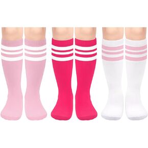 3 Pairs Kids Soccer Socks Toddler Soccer Socks Youth Soccer Socks Kids Baseball Socks Kids Knee High Socks Tube Socks