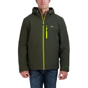 Men's Water Resistant Softshell Jacket Long Sleeve Zip Up Sherpa Lined Hooded Coat