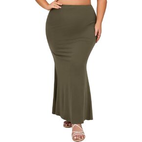 ZOMVA 2024 Plus Size 0X-5X Maxi Skirt 2/3 Pack Mermaid Bodycon Pull On High Waist Casual Elegant