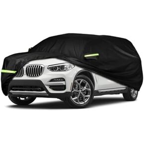 Car Cover Compatible with Hummer H2 SUV 2002-2009,6-Layers 210T Windproof All Weather Waterproof UV Sun Protection Snow Dust Storm Resistant with Straps Outdoor Covers