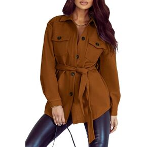 سترات نسائية من FARYSAYS للخريف والشتاء معطف واق من المطر بأكمام طويلة وأزرار سفلية in Kuwait