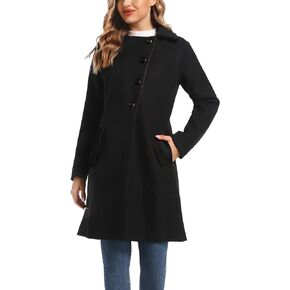 ZHANCHTONG Women's Notched Lapel Single Breasted Outwear Winter Coat