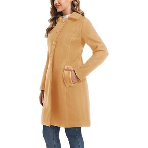 ZHANCHTONG Women's Notched Lapel Single Breasted Outwear Winter Coat