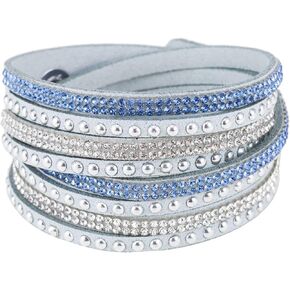 Fuqimanman2020 Leather Wrap Bracelets for Women Multilayer Boho Cuff Bracelets Crystal Rhinestone Leather Wristbands Bracelet Holiday Party Jewelry