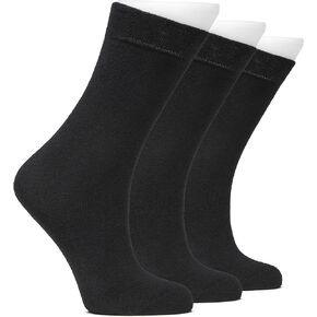 Hugh Ugoli Kids School Uniform Dress Socks, Solid Color, Soft Cotton, No Heel, Seamless Toe Socks for Girls & Boys, 3 Pairs