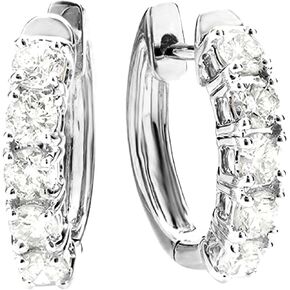 1-5 Carat Huggies Hoop Diamond Earrings 14K Gold Luxury Collection
