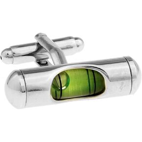 MRCUFF Level Green Liquid Construction Pair Cufflinks in a Presentation Gift Box & Polishing Cloth