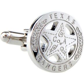 MRCUFF Texas Ranger Badge Star Pair Cufflinks in a Presentation Gift Box & Polishing Cloth