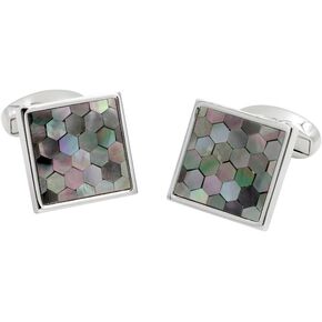 Signature Malachite Grey Cufflinks | Mens Gift | Cuff Links Box Included | Gift for Him