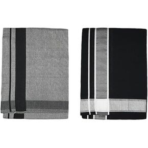 Kolakeer™ Men's Kaala Style Dhoti Combo - 4 Mulam/1.9 Mtrs Cotton Blend Single Layer Color Dhoti Veshti Mundu