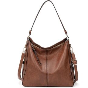 molshine Large Vegan Leather Hobo Handbag, Chic Totes Shoulder Totes Bags, Crossbody Satchel for Women Lady Model HB021