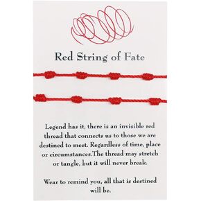 7 Knot Red String of Fate Bracelets Handmade Red Rope Long Distance Matching Bracelet Good Luck Protection Couples Bracelets for Women Girl Friendship Jewelry-A
