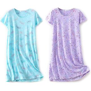 تشونغ 2 حزمة المرأة قصيرة الأكمام ثوب النوم مزيج القطن ثوب النوم النوم قمصان النوم ملابس النوم ملابس النوم المنزل ملابس خاصة in Kuwait