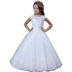 GZCYL First Holy Communion Dress Lace Baptism Dresses for Girls 7-16 Junior Bridesmaid Wedding