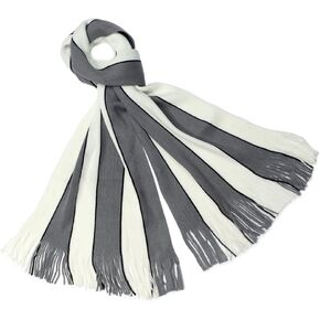 Dahlia Mens Winter Scarf - Synthetic Wool, Extra Long & Warm, Striped Knit