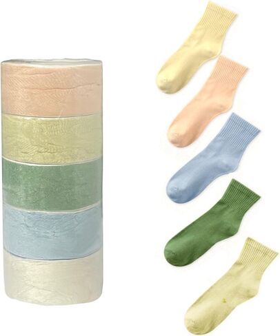 IRRIDF Pack of 5 Compressed Ankle Sports Socks,5-color Middle Cut Socks for Men & Women Running Travel in Saudi Arabia