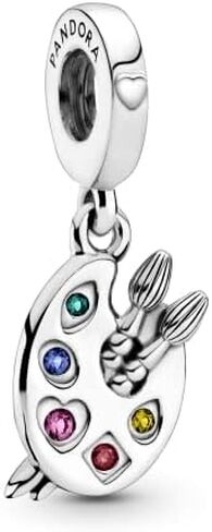 Pandora Artist's Palette Dangle Charm - Compatible Moments Bracelets - Jewelry for Women - Gift for Women in Your Life - Made with Sterling Silver & Cubic Zirconia, With Gift Box in Saudi Arabia